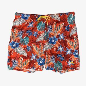 Tommy Bahama Swim Shorts Mens L Large Multi Floral Beach Brief Lined Swim Trunks